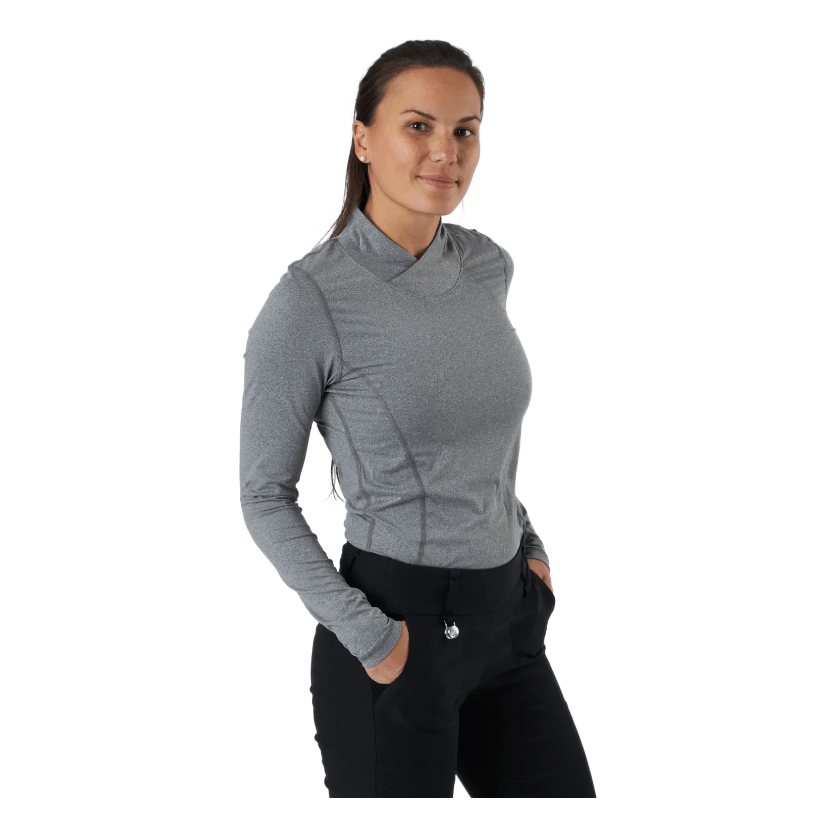 Agnes Ls Mock Neck Granite