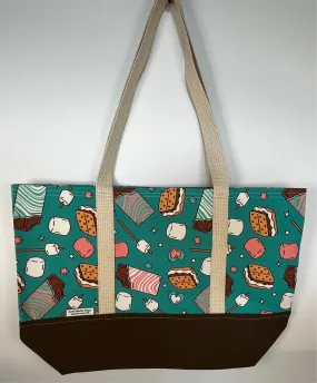Basic Tote Bag - Teal Smores
