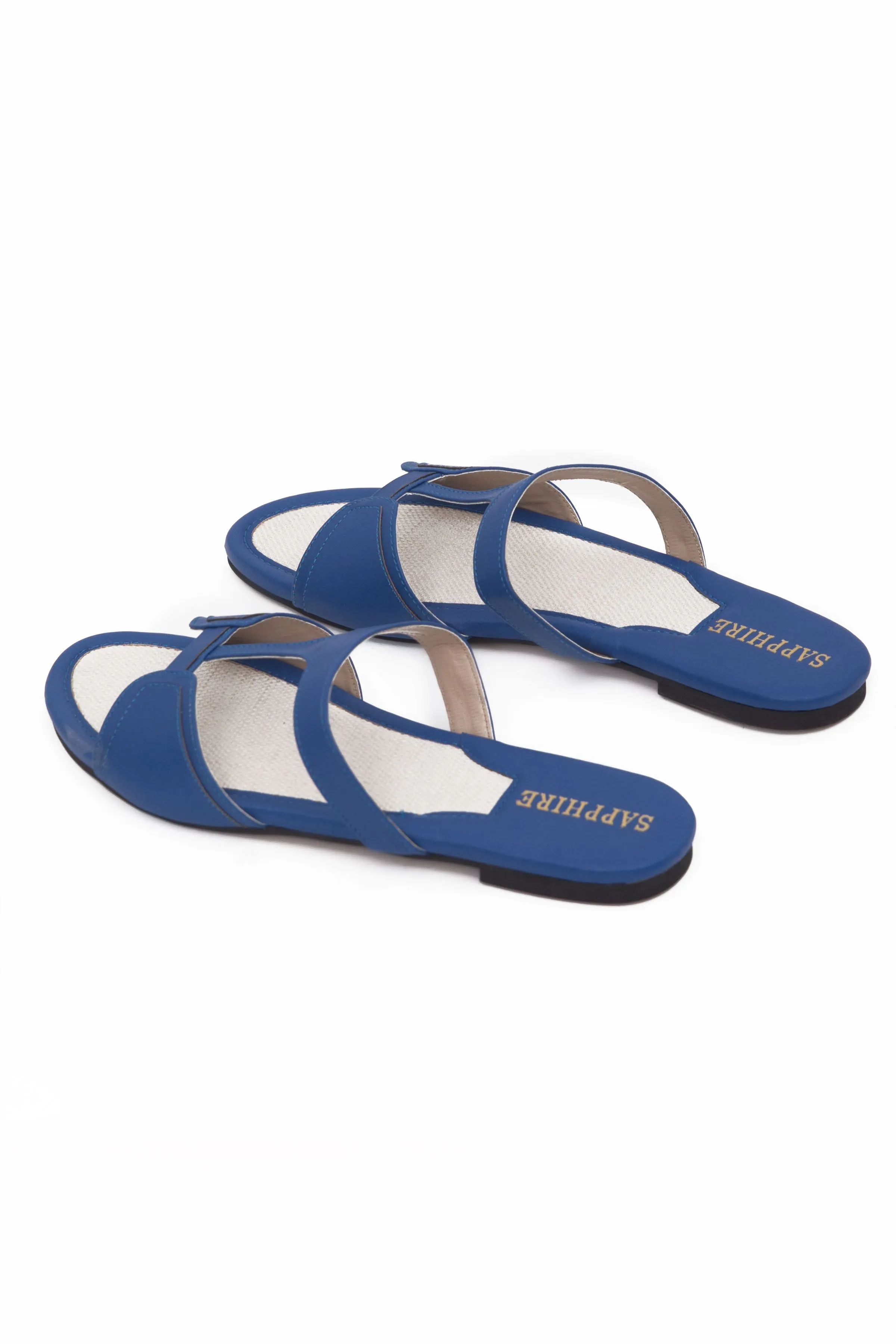Blue Beige Flats