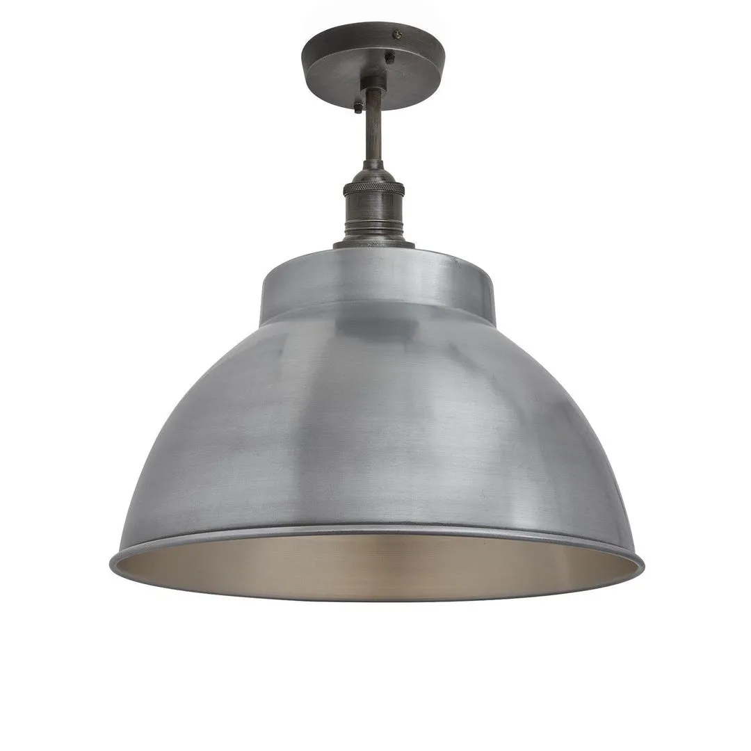 Brooklyn Dome Flush Mount Light - Light Pewter - 13 inch - Industville