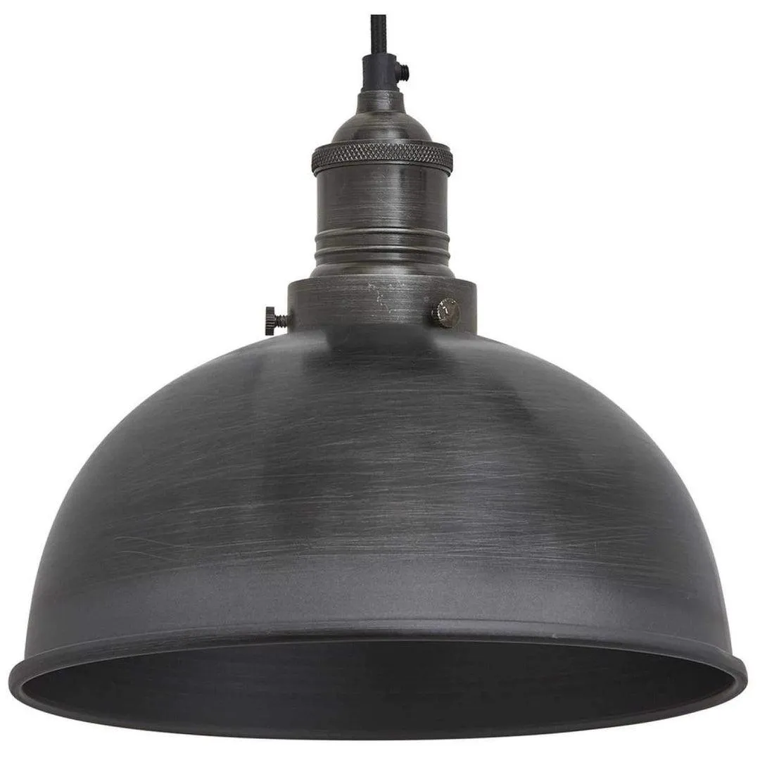 Brooklyn Dome Pendant - 8 Inch - Pewter - Industville