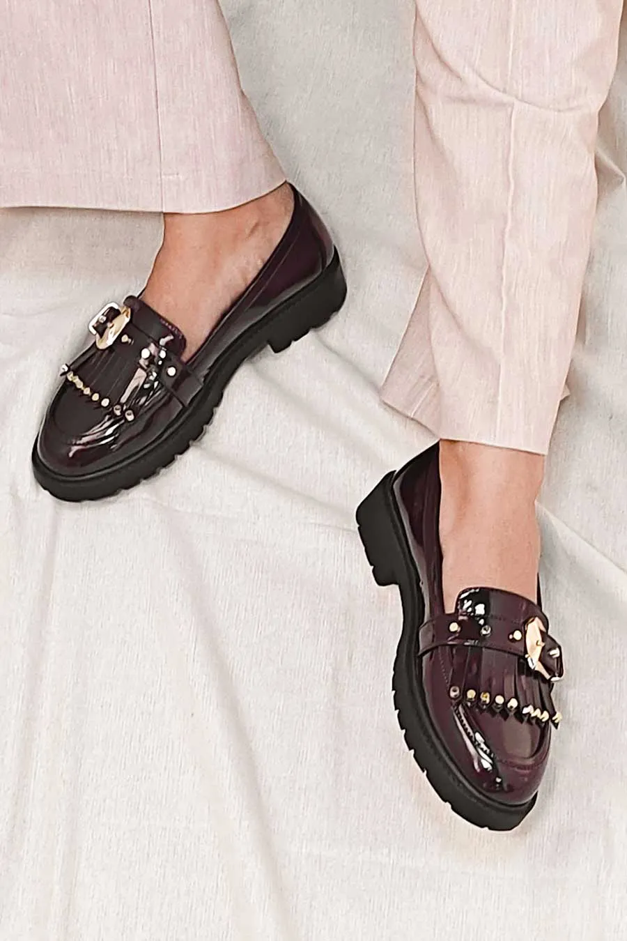 Brown Embroidered Sugar Loafers