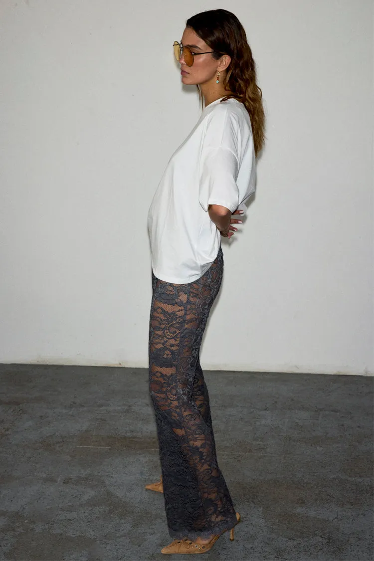 Charcoal Lace Diva Trousers