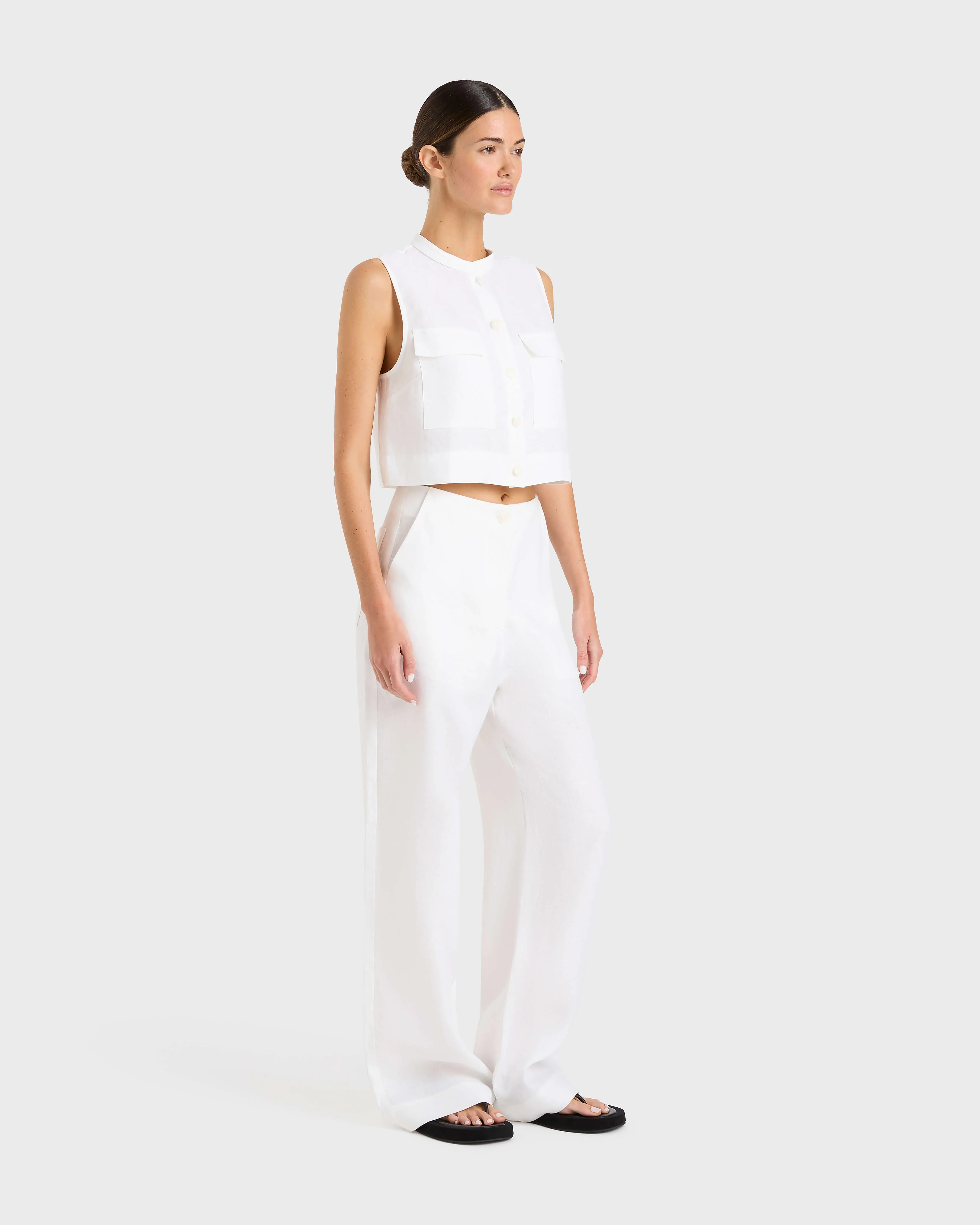 DELPHI ORGANIC LINEN TAILORED PANT