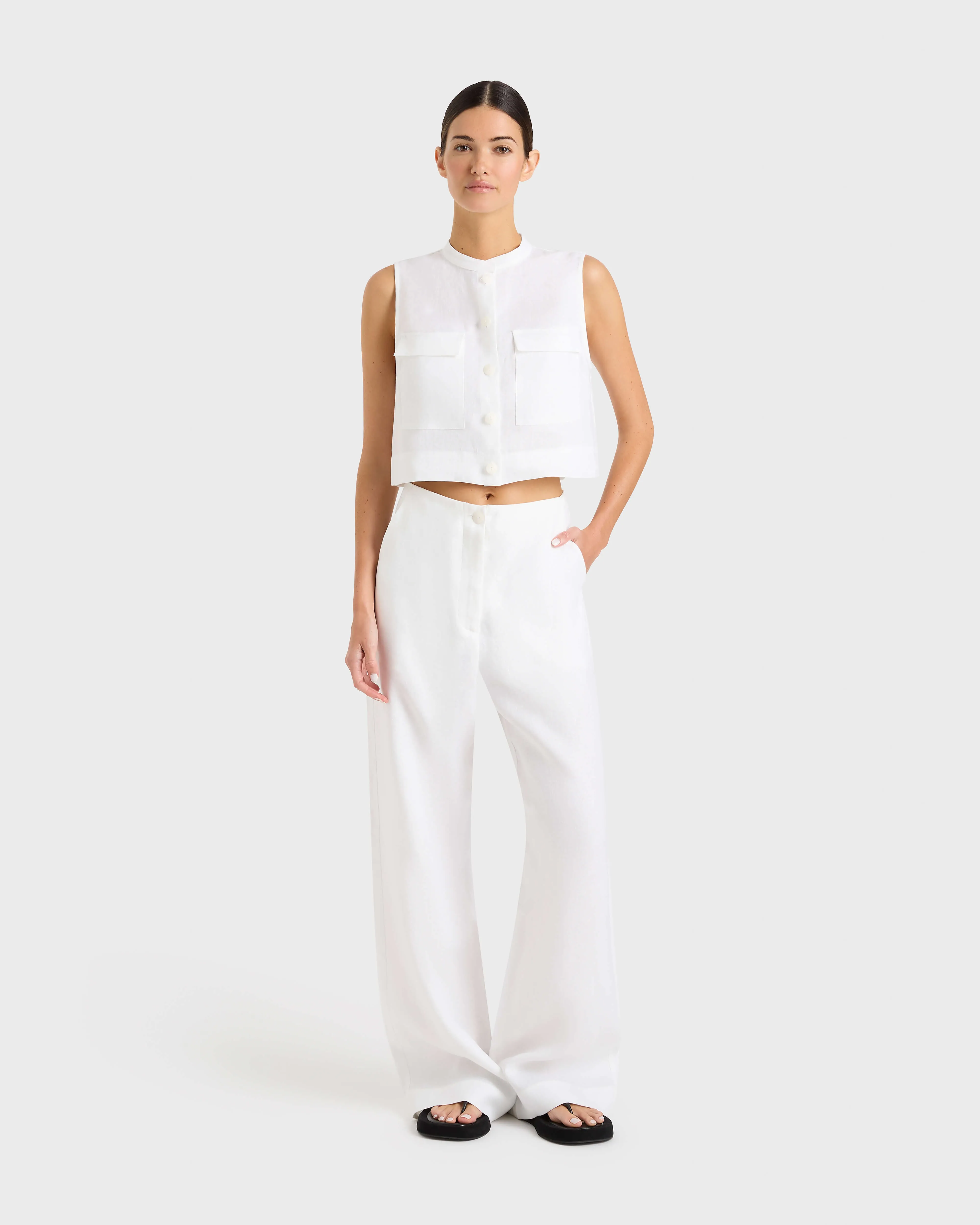 DELPHI ORGANIC LINEN TAILORED PANT