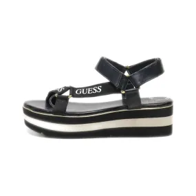 Guess Towards Platform Sandals Fabric Black Colour For Women