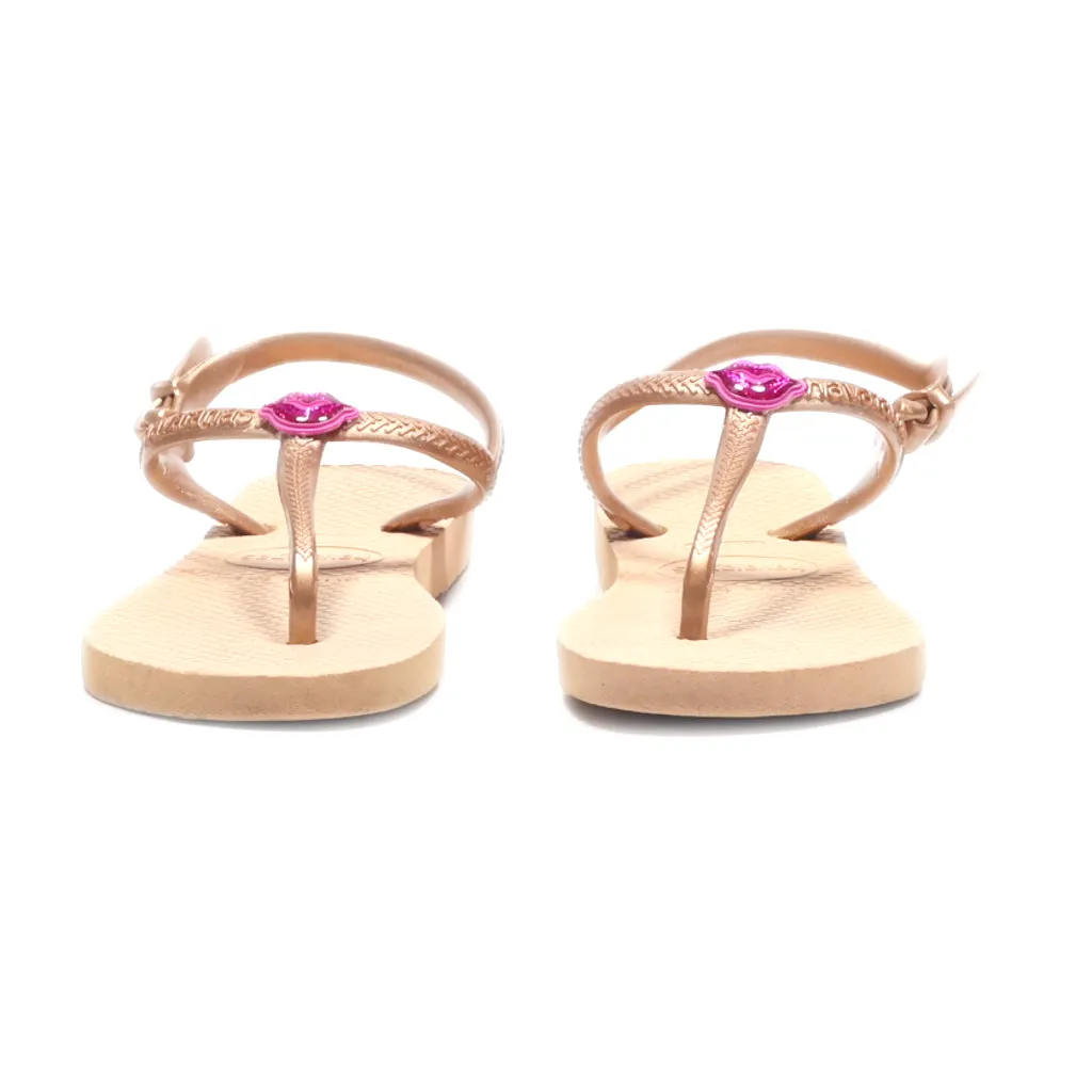 Havaianas Flat Sandals Rubber Beige Colour For Kids
