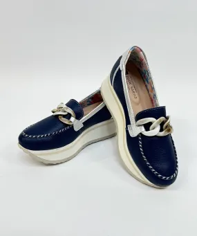 JOSE SAENZ Navy Buckle Loafer