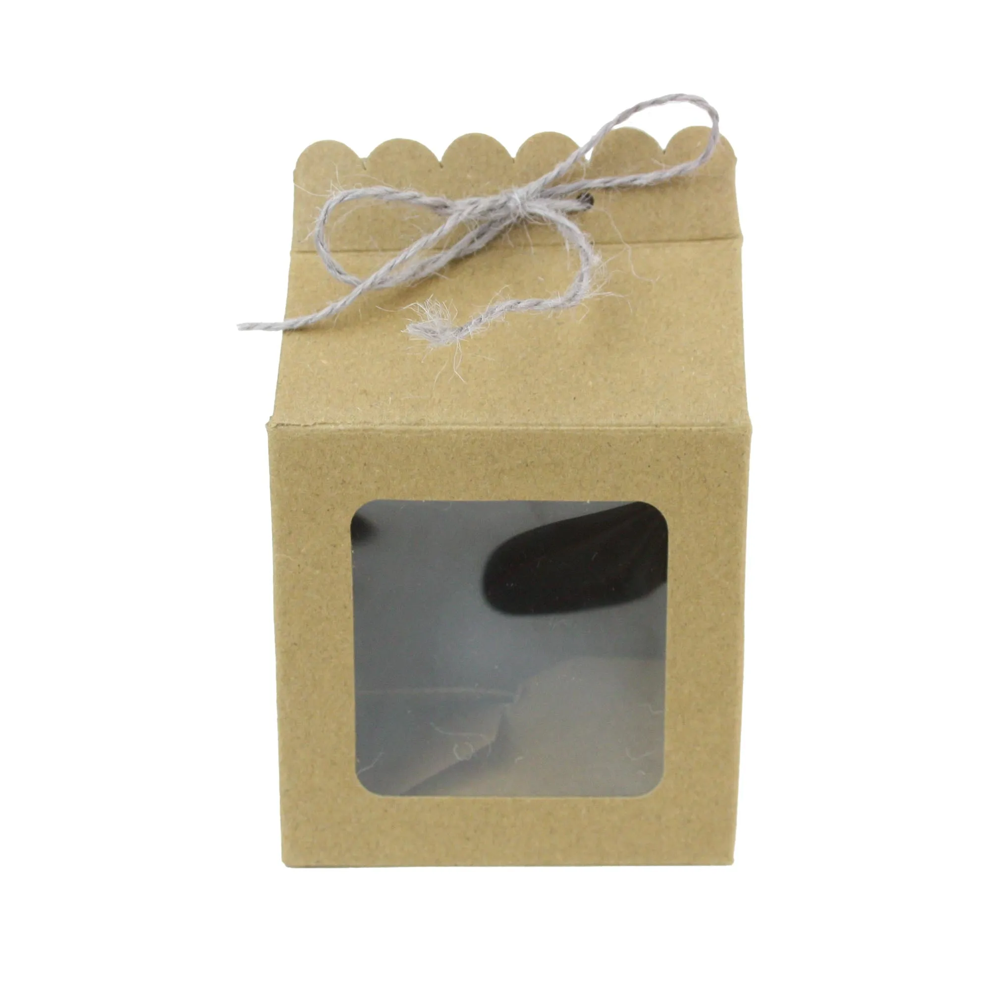 Kraft Gift Box with Clear Window and Twine Closure Pack of 3