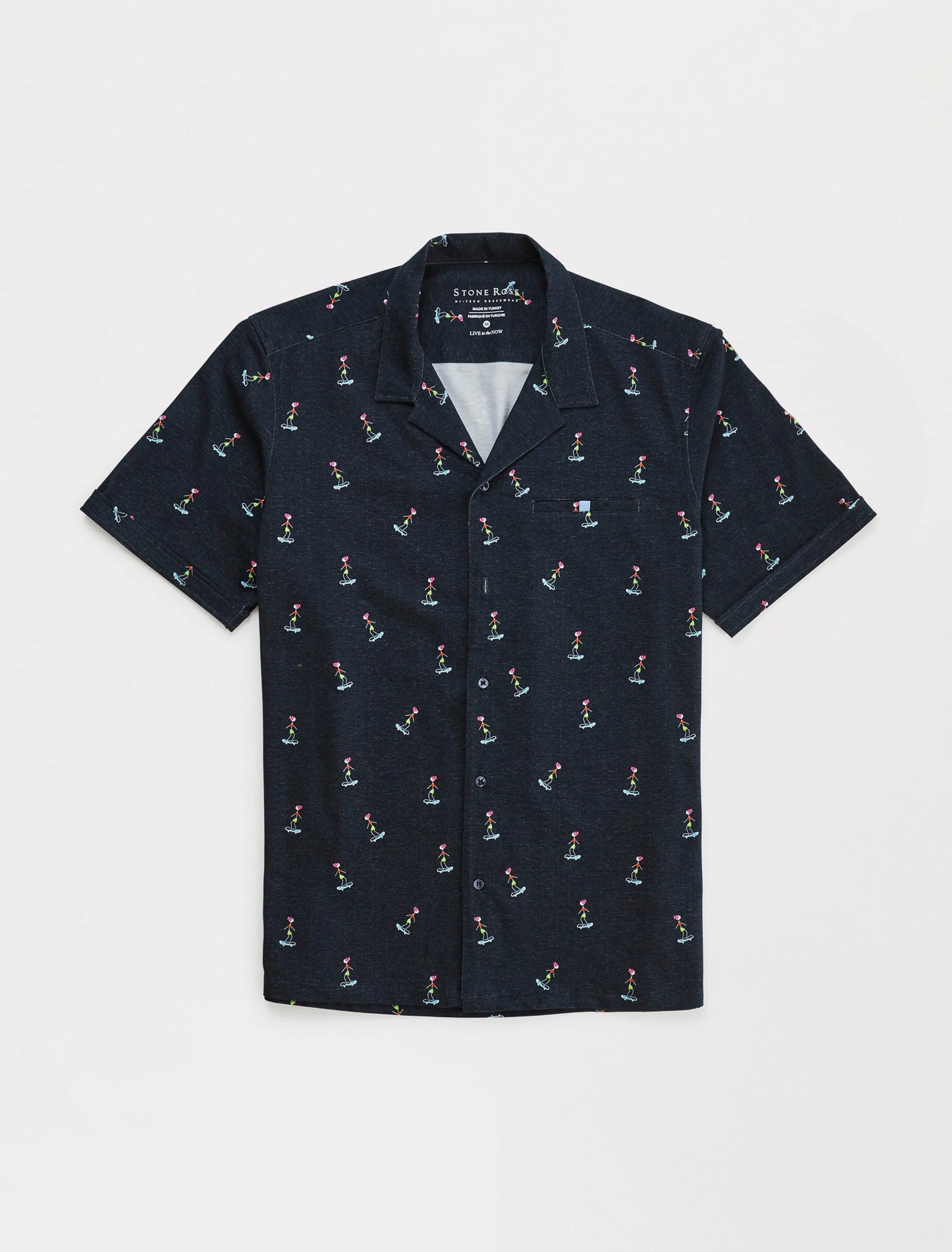 Navy Hula Girl T-Series DryTouch Resort Collar Shirt