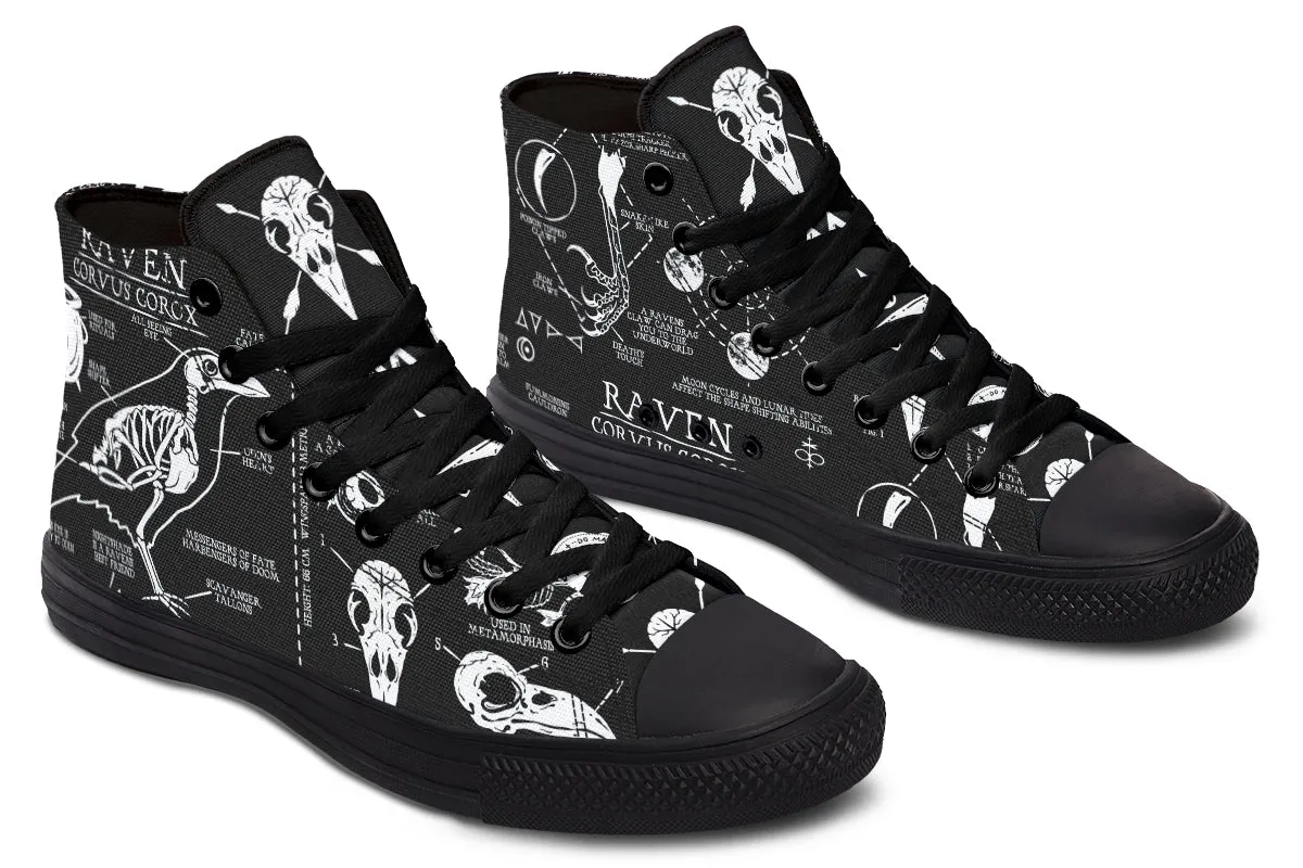 Raven Study High Tops - Classic Premium Canvas Shoes with Comfortable and Durable Soles