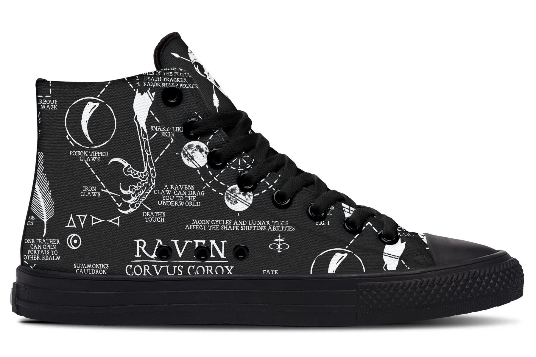 Raven Study High Tops - Classic Premium Canvas Shoes with Comfortable and Durable Soles