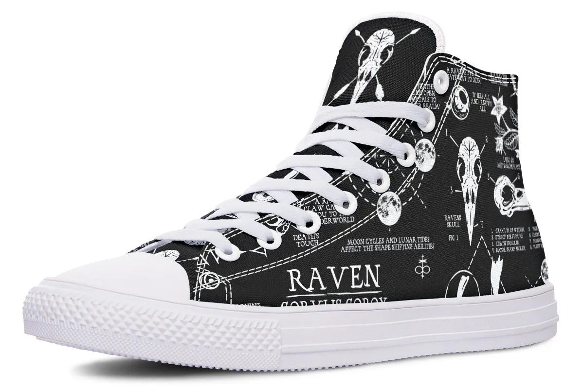 Raven Study High Tops - Classic Premium Canvas Shoes with Comfortable and Durable Soles