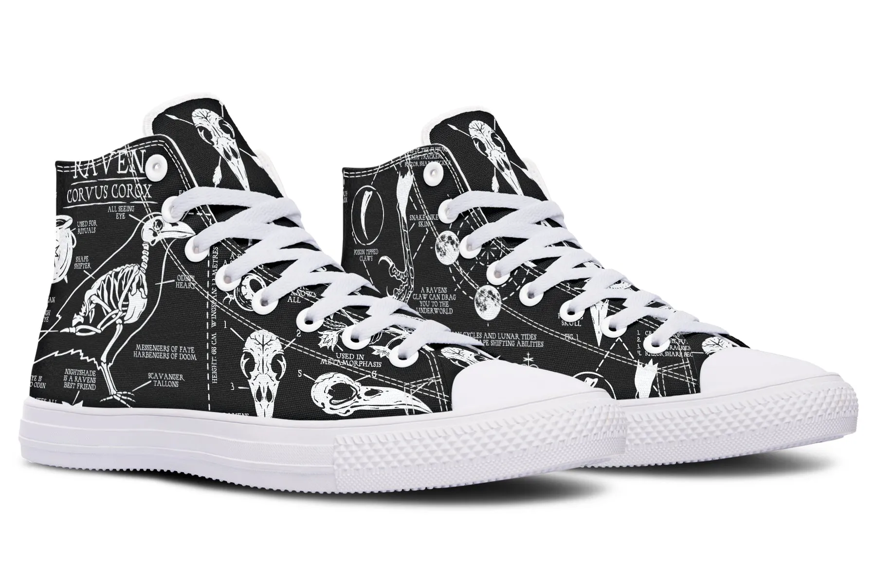 Raven Study High Tops - Classic Premium Canvas Shoes with Comfortable and Durable Soles