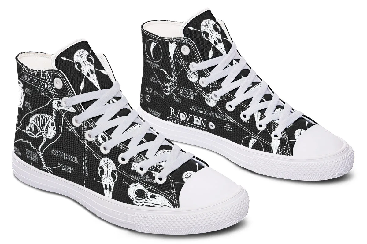 Raven Study High Tops - Classic Premium Canvas Shoes with Comfortable and Durable Soles