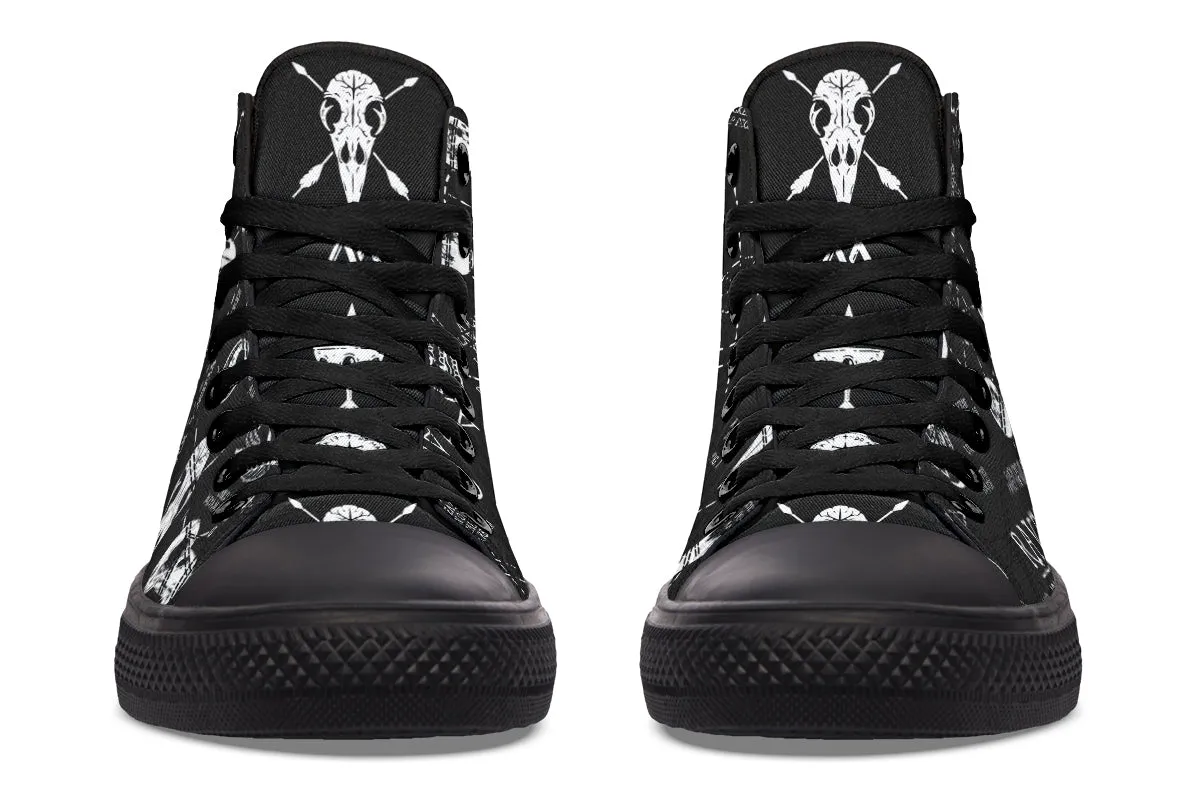 Raven Study High Tops - Classic Premium Canvas Shoes with Comfortable and Durable Soles