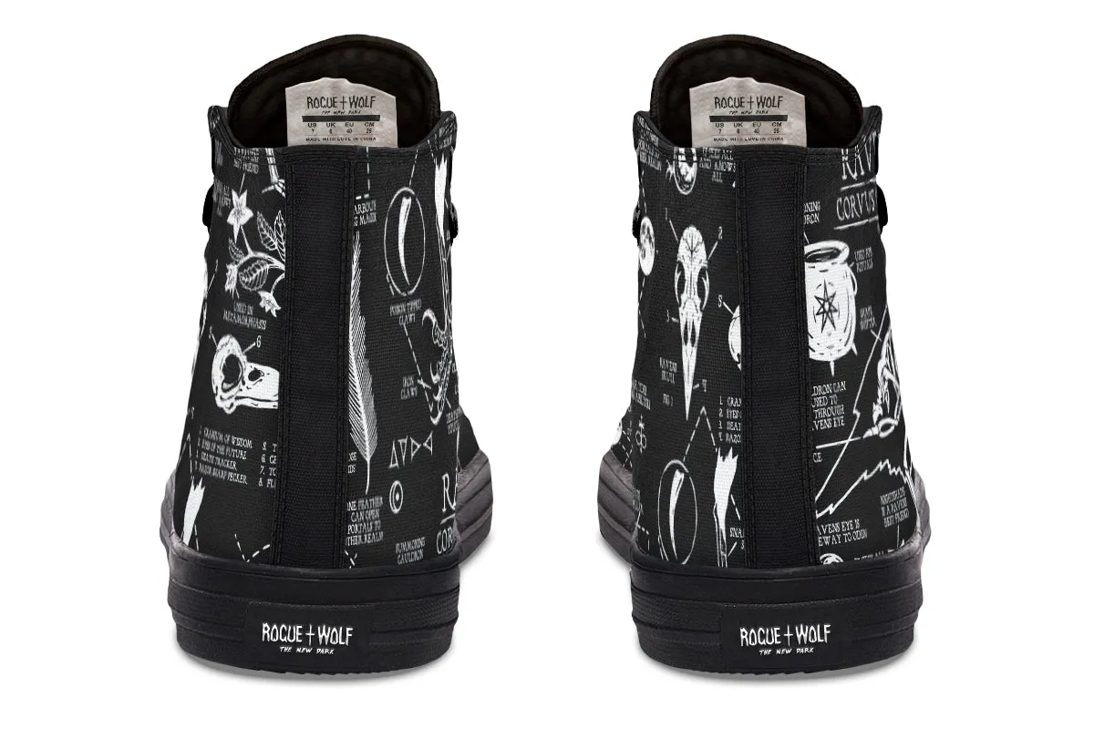 Raven Study High Tops - Classic Premium Canvas Shoes with Comfortable and Durable Soles