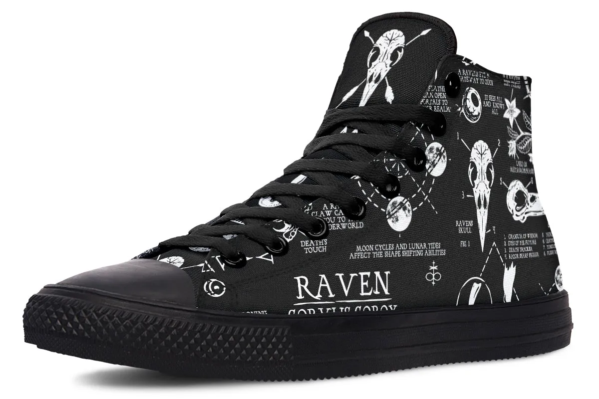 Raven Study High Tops - Classic Premium Canvas Shoes with Comfortable and Durable Soles