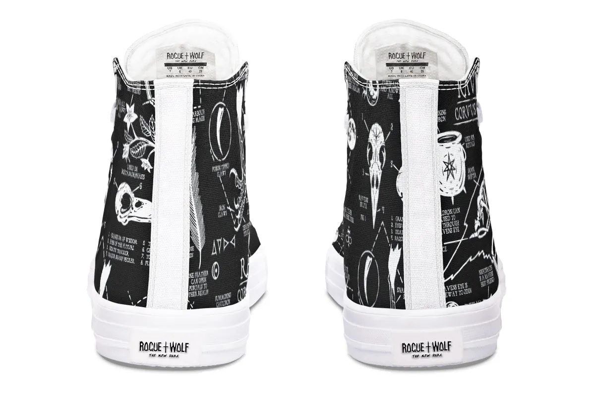 Raven Study High Tops - Classic Premium Canvas Shoes with Comfortable and Durable Soles
