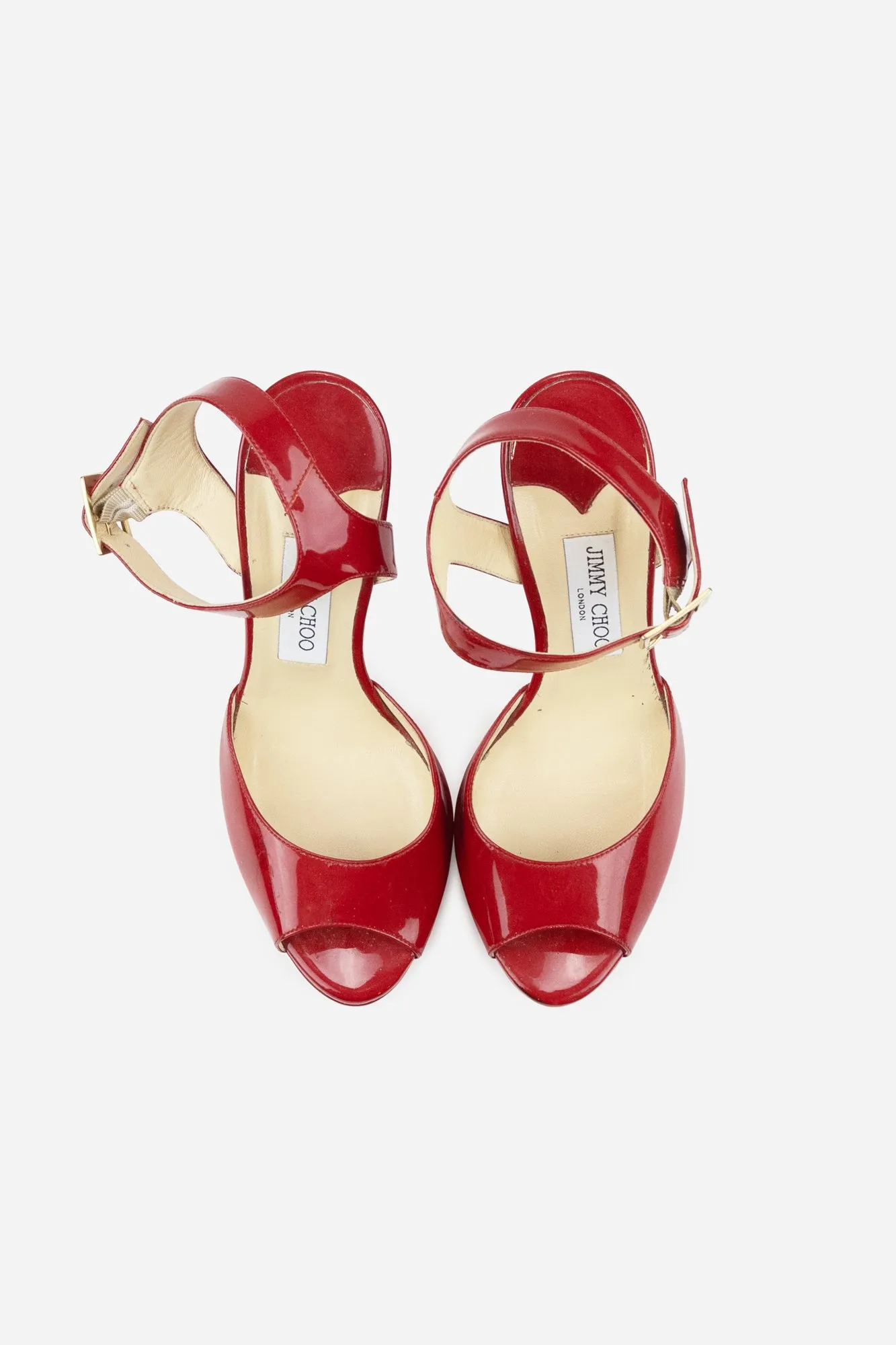 Red Patent Leather Platform Sandals