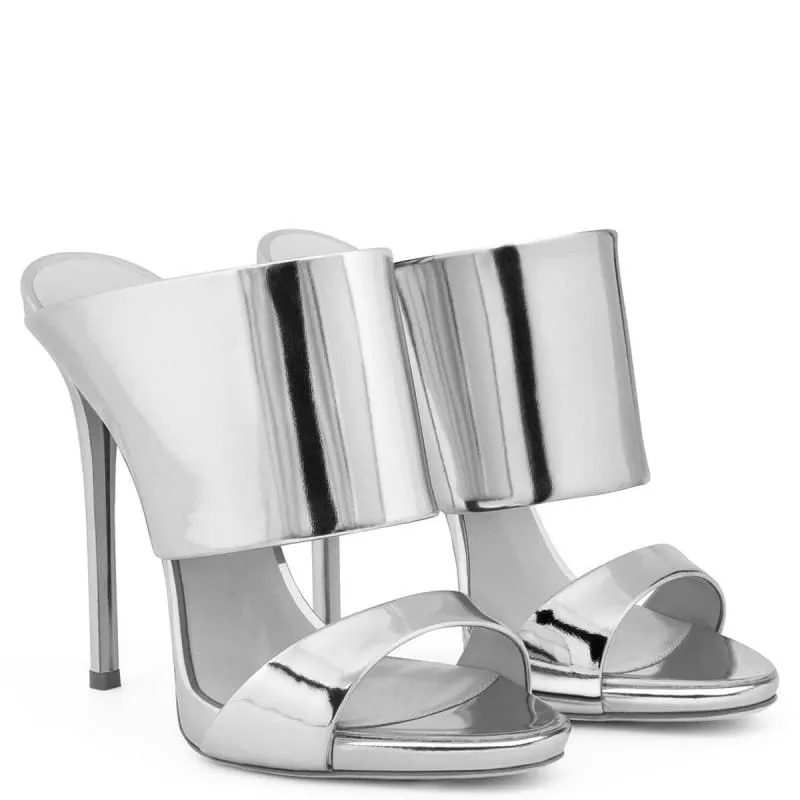 Rose Gold Shiny High Heeled Luxury Open Toe Sandals