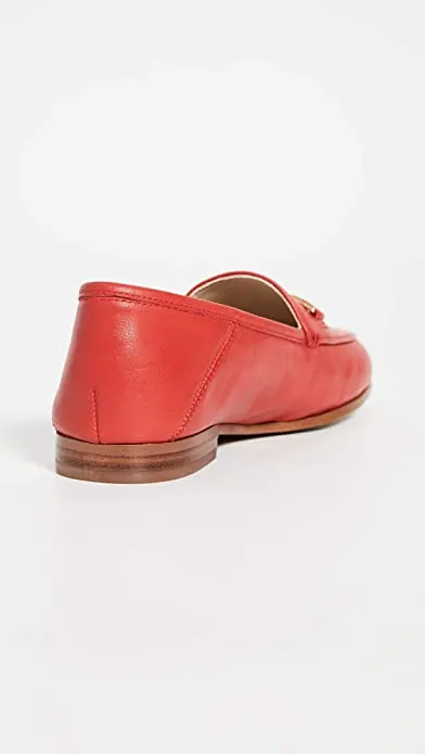 Sam Edelman Loraine Bright Red Classic Almond Pointed Open Toe Slip On Loafer