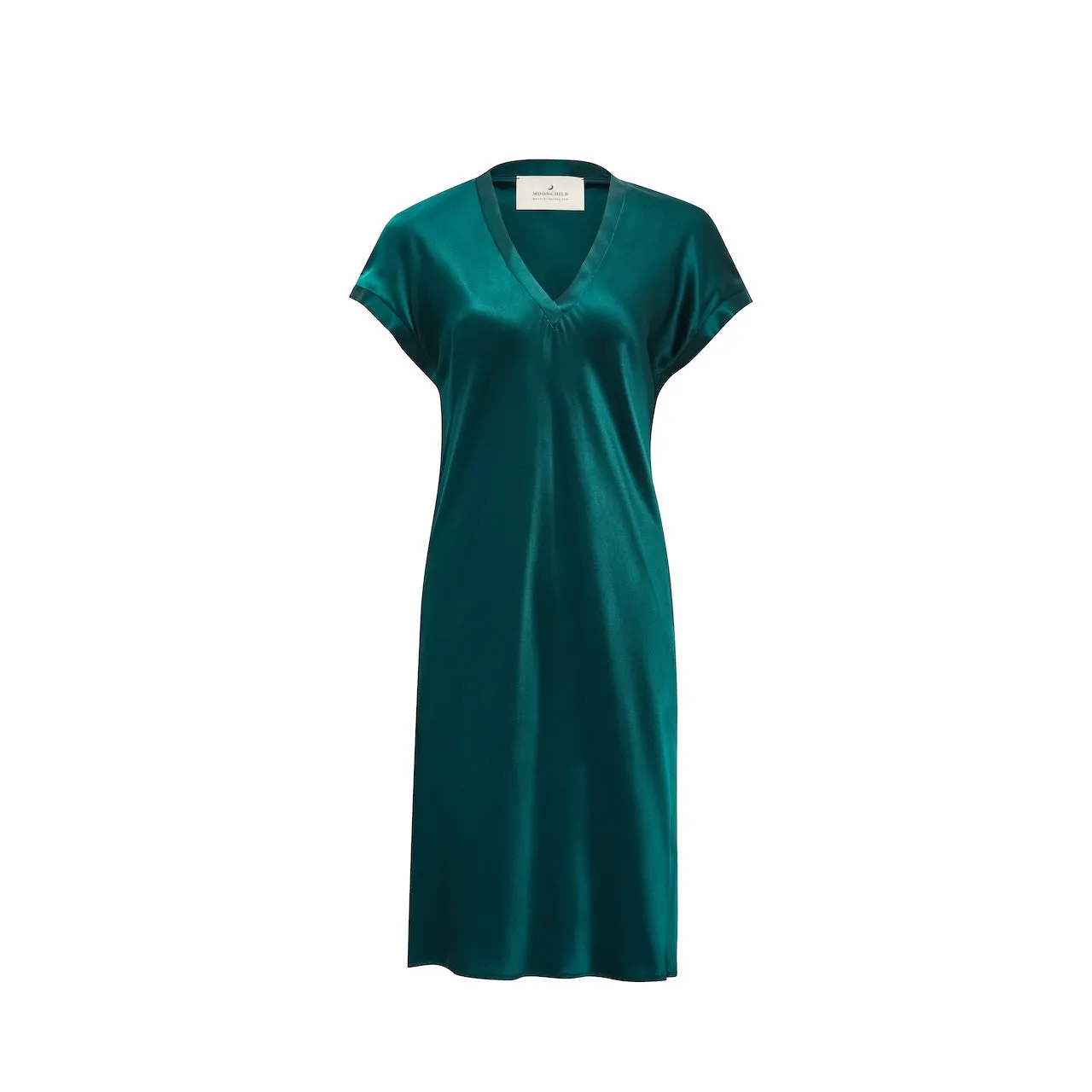 Satin Silk Relaxed Shirt Dress