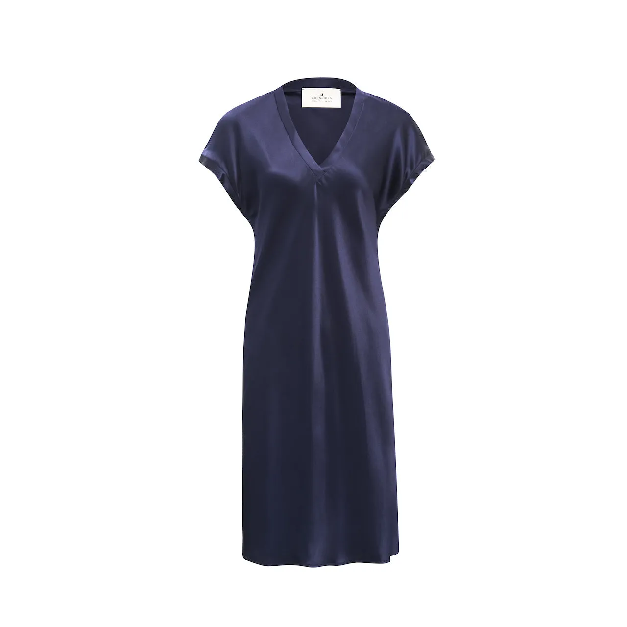 Satin Silk Relaxed Shirt Dress