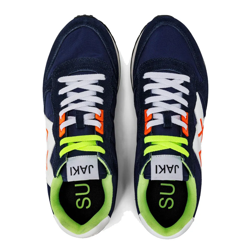 Scarpe Uomo Sun68 Sneakers Jaki Fluo Colore Navy Blue