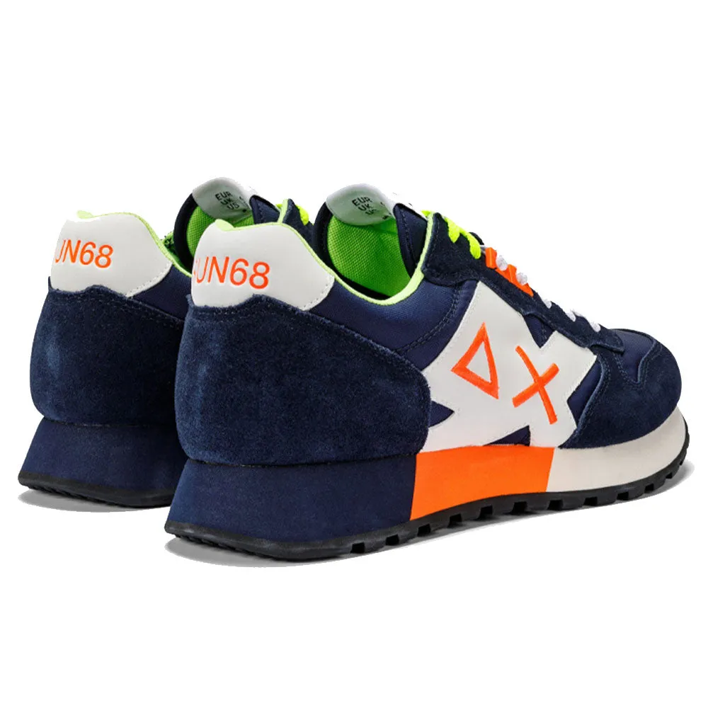 Scarpe Uomo Sun68 Sneakers Jaki Fluo Colore Navy Blue