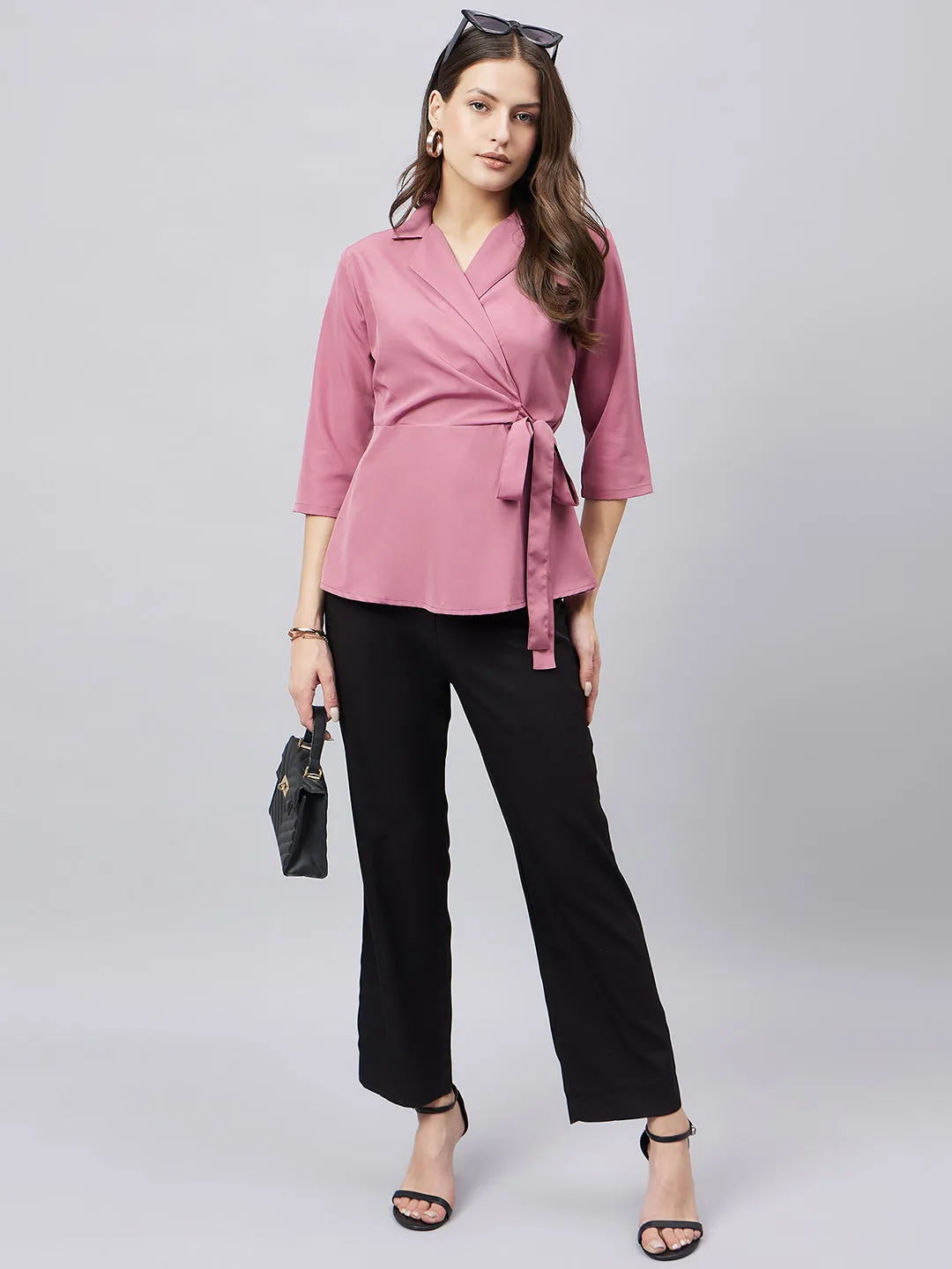 Style Quotient Women Solid Overlap Top