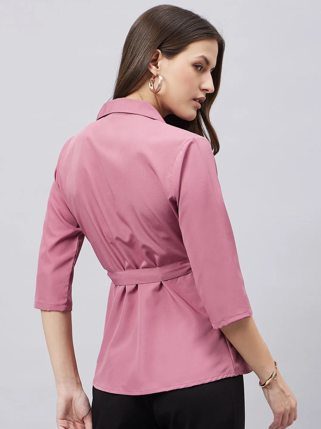 Style Quotient Women Solid Overlap Top