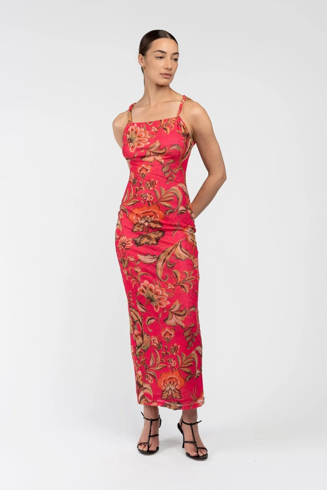 TORTO TANK DRESS - PINK PARROT