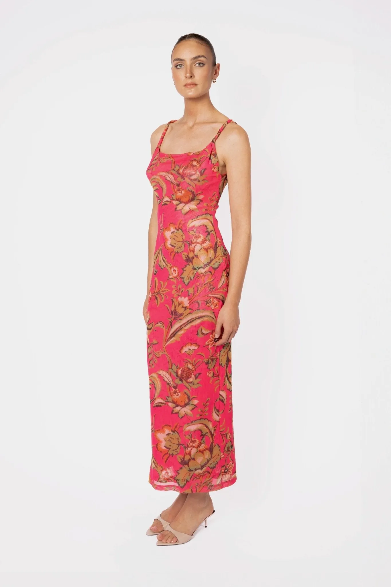 TORTO TANK DRESS - PINK PARROT