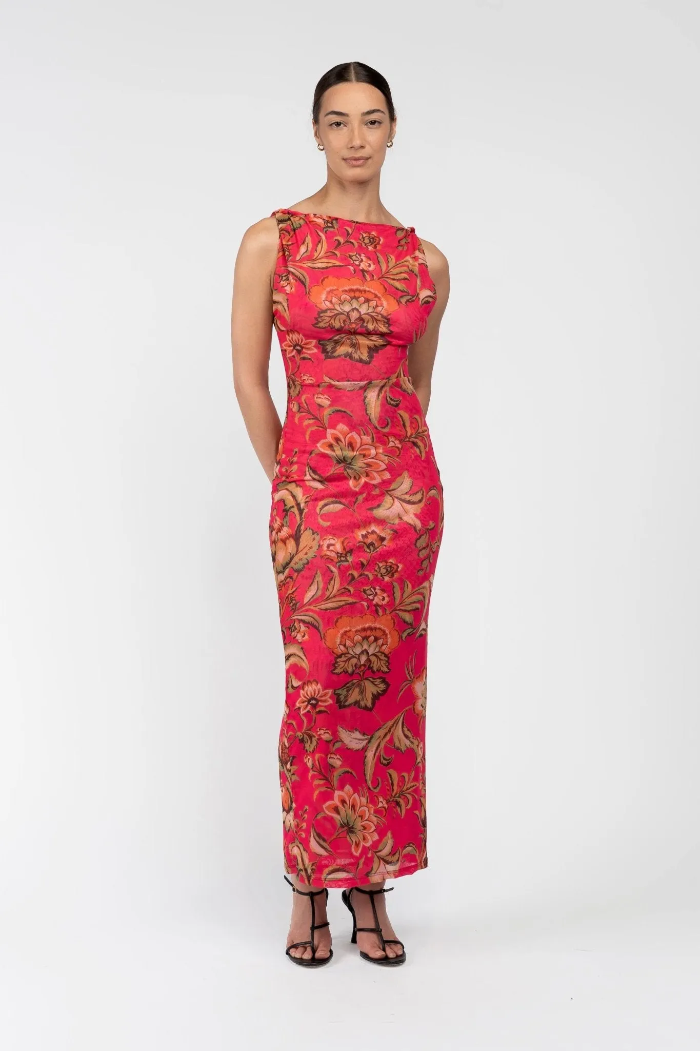TORTO TANK DRESS - PINK PARROT